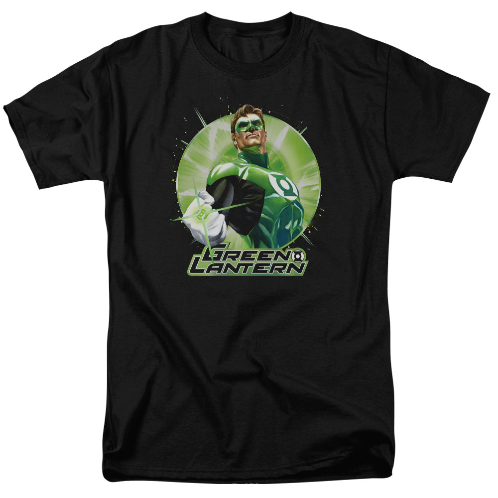 Justice League Of America Green Static Mens T Shirt Black