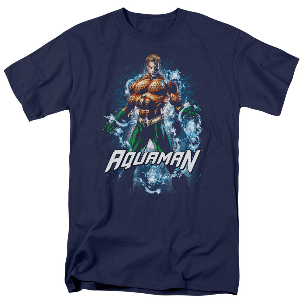 Justice League Of America Water Powers Mens T Shirt Navy