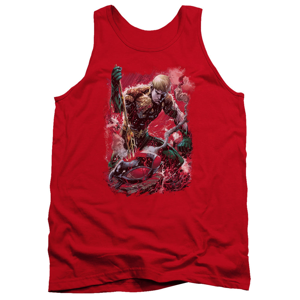 Justice League Assemble Finished Mens Tank Top Shirt Red Officially Licensed