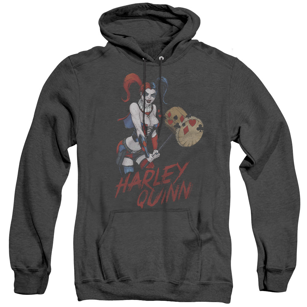 Justice League Of America Harley Hammer Heather Mens Hoodie Black Officially Licensed