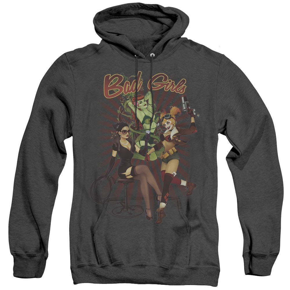 Justice League Of America Bad Girls Heather Mens Hoodie Black Officially Licensed
