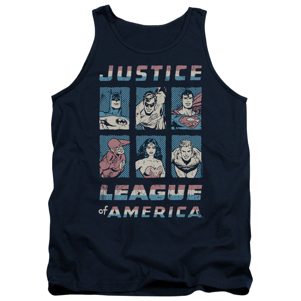 Justice League Assemble American League Mens Tank Top Shirt Navy Officially Licensed