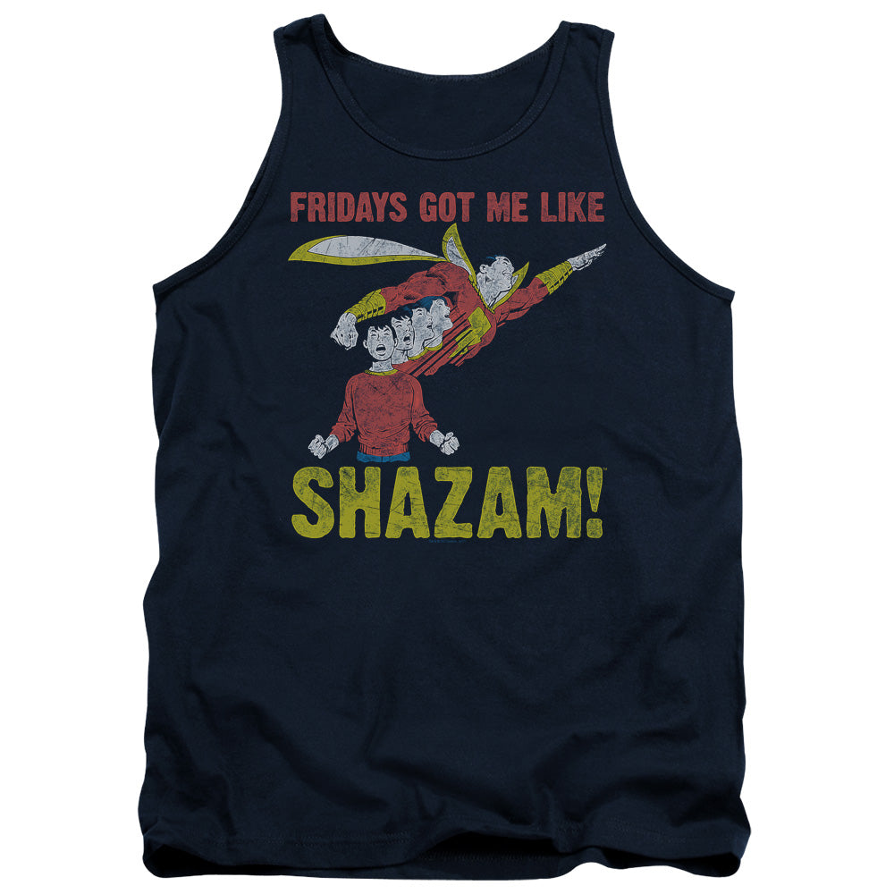 Justice League Assemble Fridays Got Me Like Mens Tank Top Shirt Navy Officially Licensed
