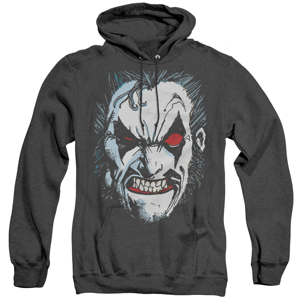 Justice League Of America In Lo Face Heather Mens Hoodie Black Officially Licensed