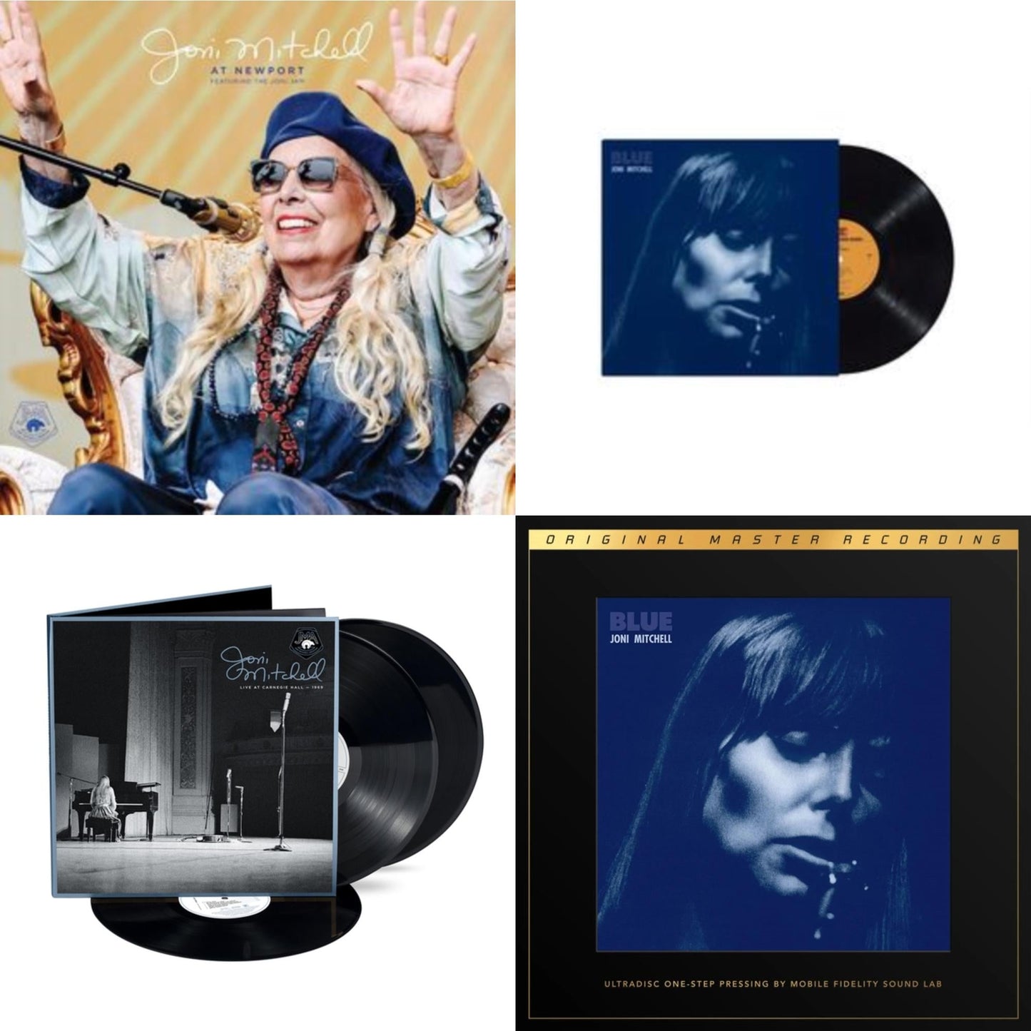 Joni Mitchell - At Newport (2LP) & Blue & Live At Carnegie Hall 1969 (3LP) & Blue (2LP Box/180G/45RPM Supervinyl Ultradisc One-Step/Limited/Numbered)