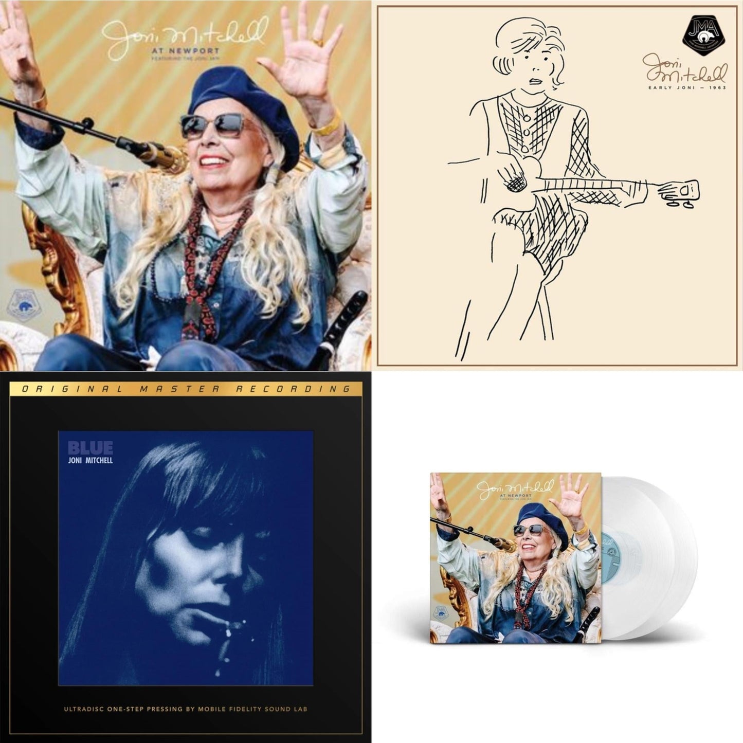 Joni Mitchell - At Newport (2LP/Clear Vinyl) & At Newport (2LP) & Early Joni - 1963 & Blue (2LP Box/180G/45RPM Supervinyl Ultradisc One-Step/Limited/Numbered)
