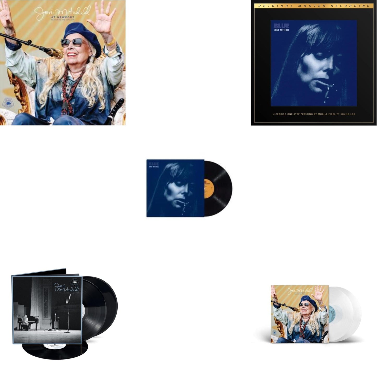 Joni Mitchell - At Newport (2LP/Clear Vinyl) & At Newport (2LP) & Blue & Live At Carnegie Hall 1969 (3LP) & Blue (2LP Box/180G/45RPM Supervinyl Ultradisc One-Step/Limited/Numbered)