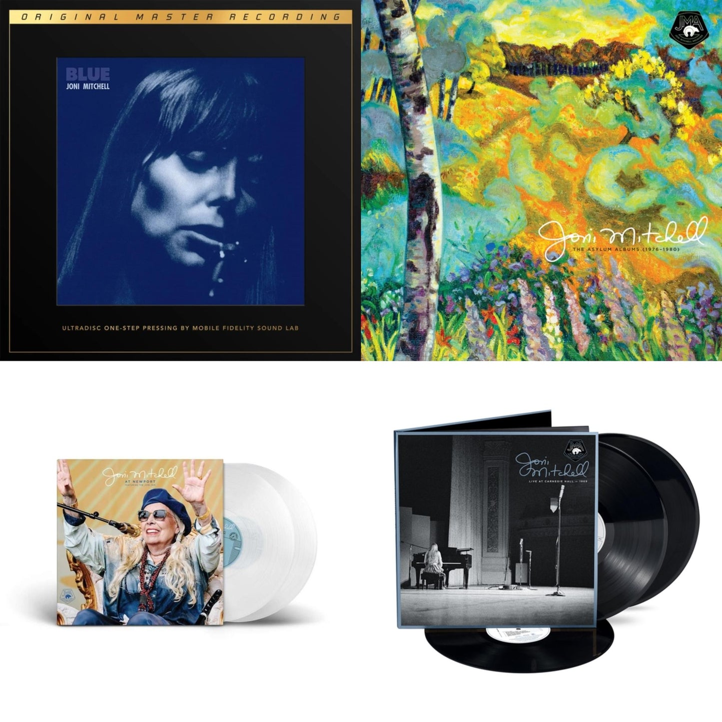 Joni Mitchell - At Newport (2LP/Clear Vinyl) & Asylum Albums (1976-1980) (6LP/180G) & Live At Carnegie Hall 1969 (3LP) & Blue (2LP Box/180G/45RPM Supervinyl Ultradisc One-Step/Limited/Numbered)