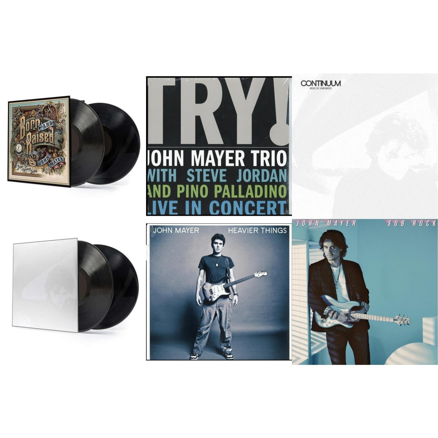 John Mayer - Sob Rock (180G) & Try: Live In Concert & Born & Raised (2LP/CD/180G/Gatefold) & Continuum (2LP/180G/Revised Standard Package) & Continuum (180G) & Heavier Things (180G)