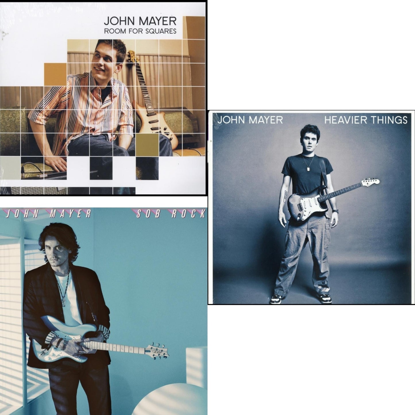 John Mayer - Sob Rock (180G) & Room For Squares & Heavier Things (180G) - LP Vinyl Bundle