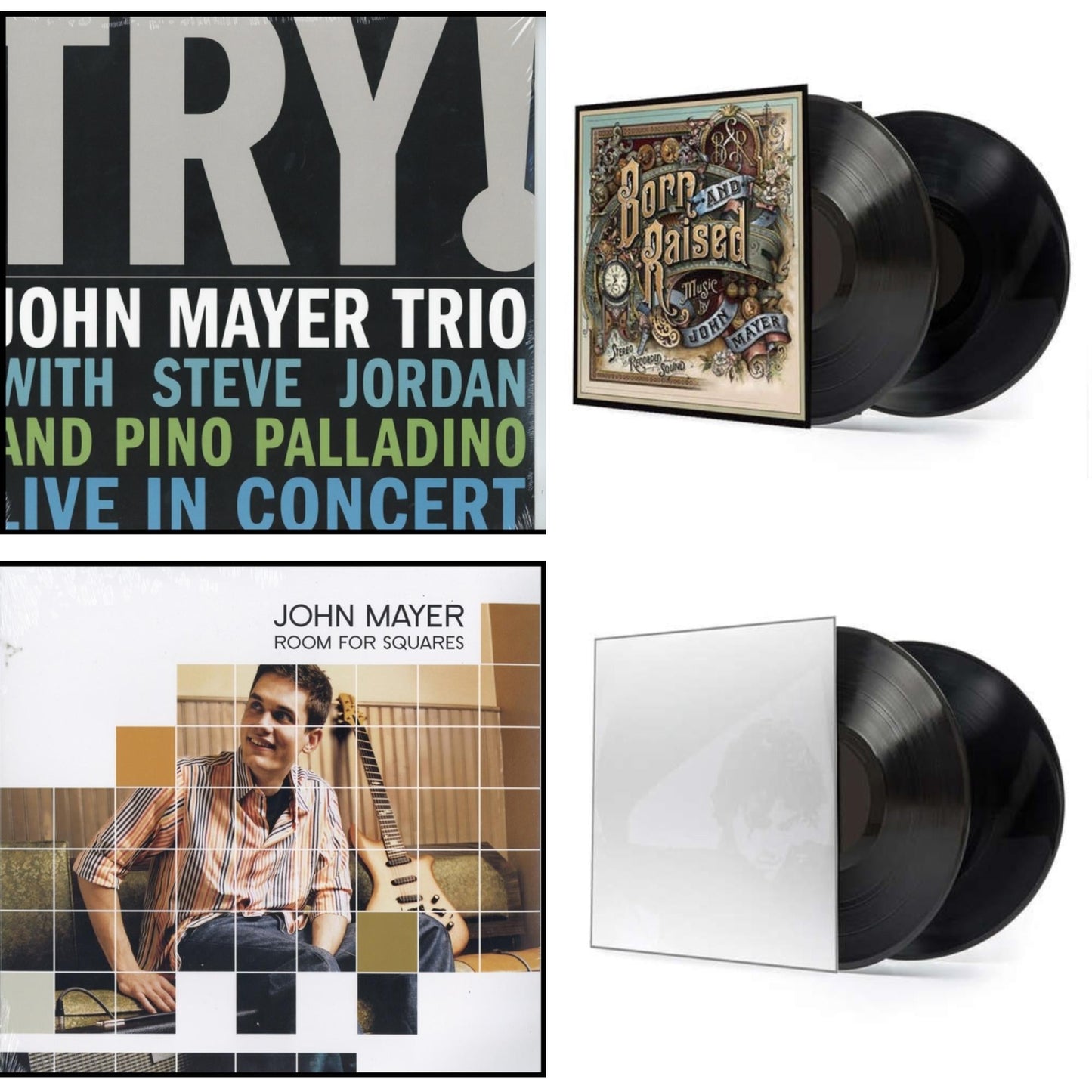 John Mayer - Room For Squares & Try: Live In Concert & Born & Raised (2LP/CD/180G/Gatefold) & Continuum (2LP/180G/Revised Standard Package)