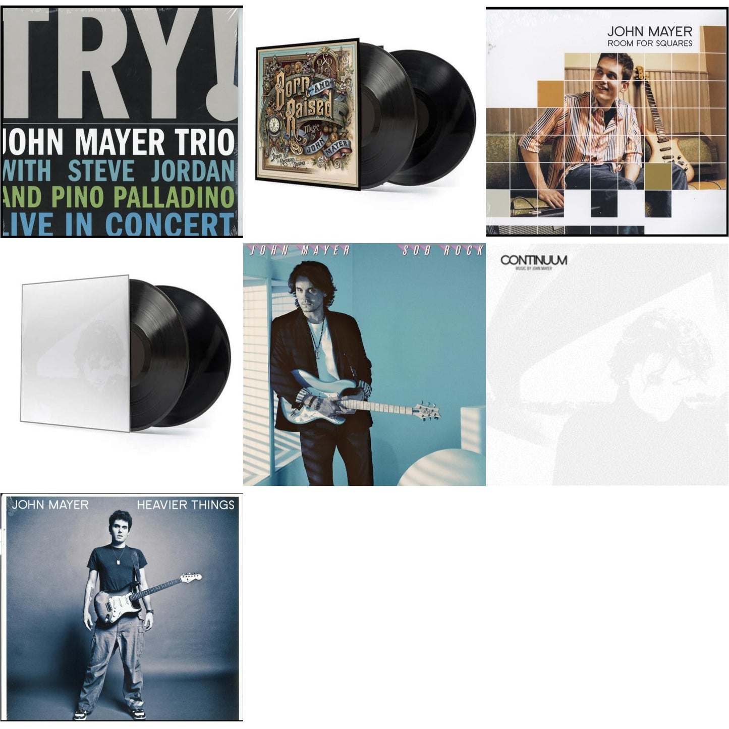 John Mayer - Sob Rock (180G) & Room For Squares & Try: Live In Concert & Born & Raised (2LP/CD/180G/Gatefold) & Continuum (2LP/180G/Revised Standard Package) & Continuum (180G) & Heavier Things (180G)