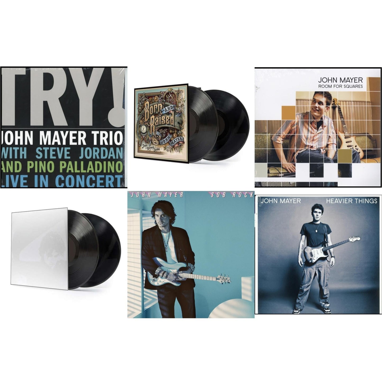 John Mayer - Sob Rock (180G) & Room For Squares & Try: Live In Concert & Born & Raised (2LP/CD/180G/Gatefold) & Continuum (2LP/180G/Revised Standard Package) & Heavier Things (180G)