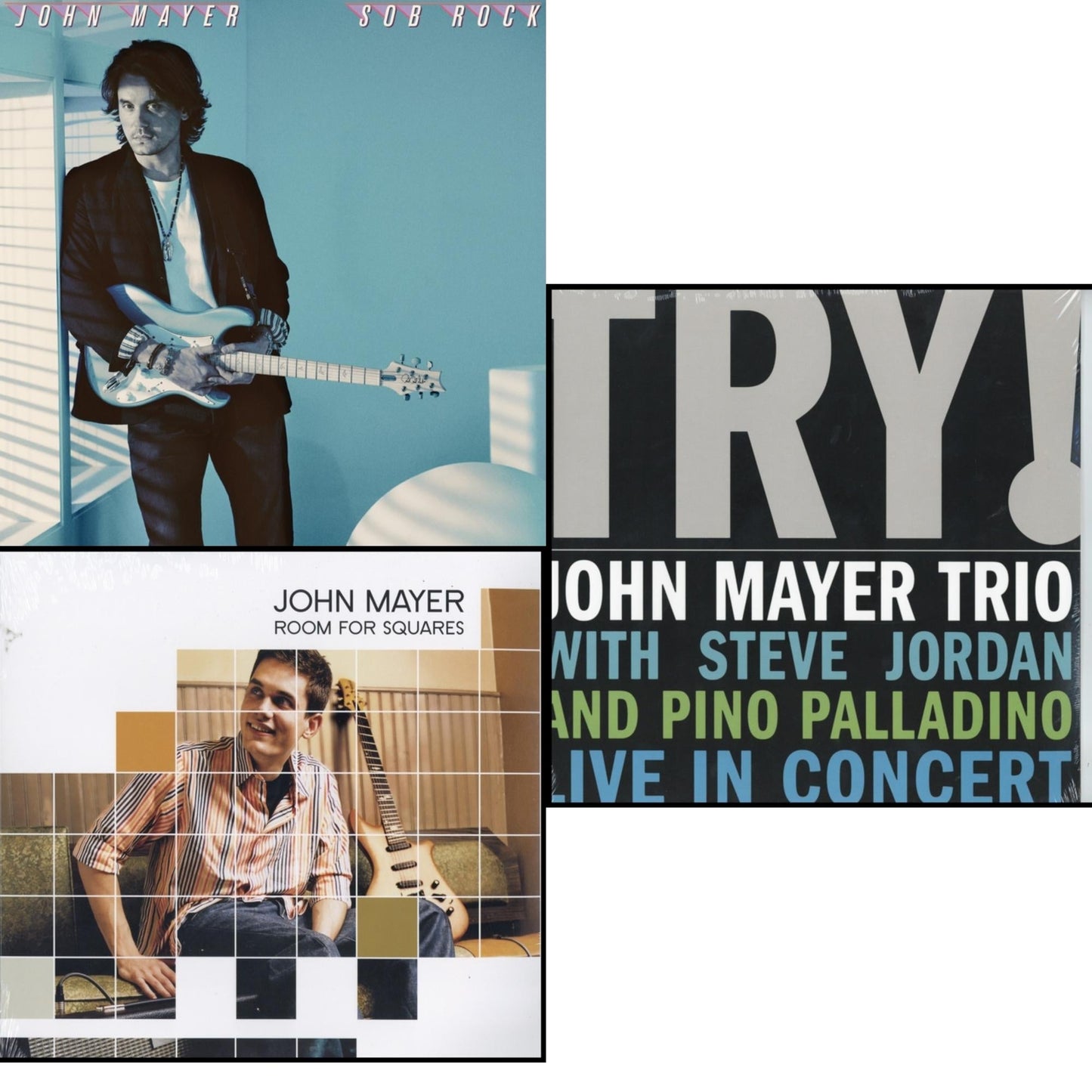 John Mayer - Sob Rock (180G) & Room For Squares & Try: Live In Concert - LP Vinyl Bundle