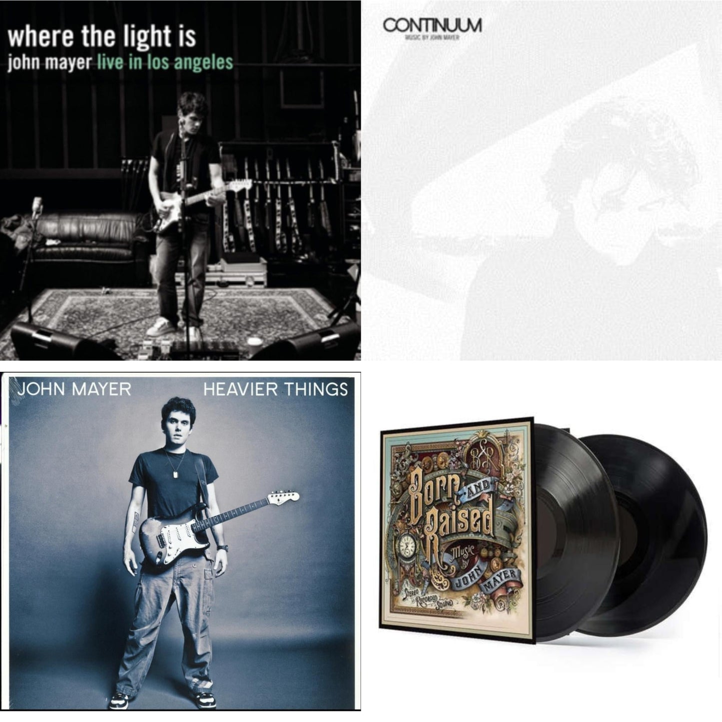John Mayer - Where The Light Is (4LP) & Born & Raised (2LP/CD/180G/Gatefold) & Continuum (180G) & Heavier Things (180G)