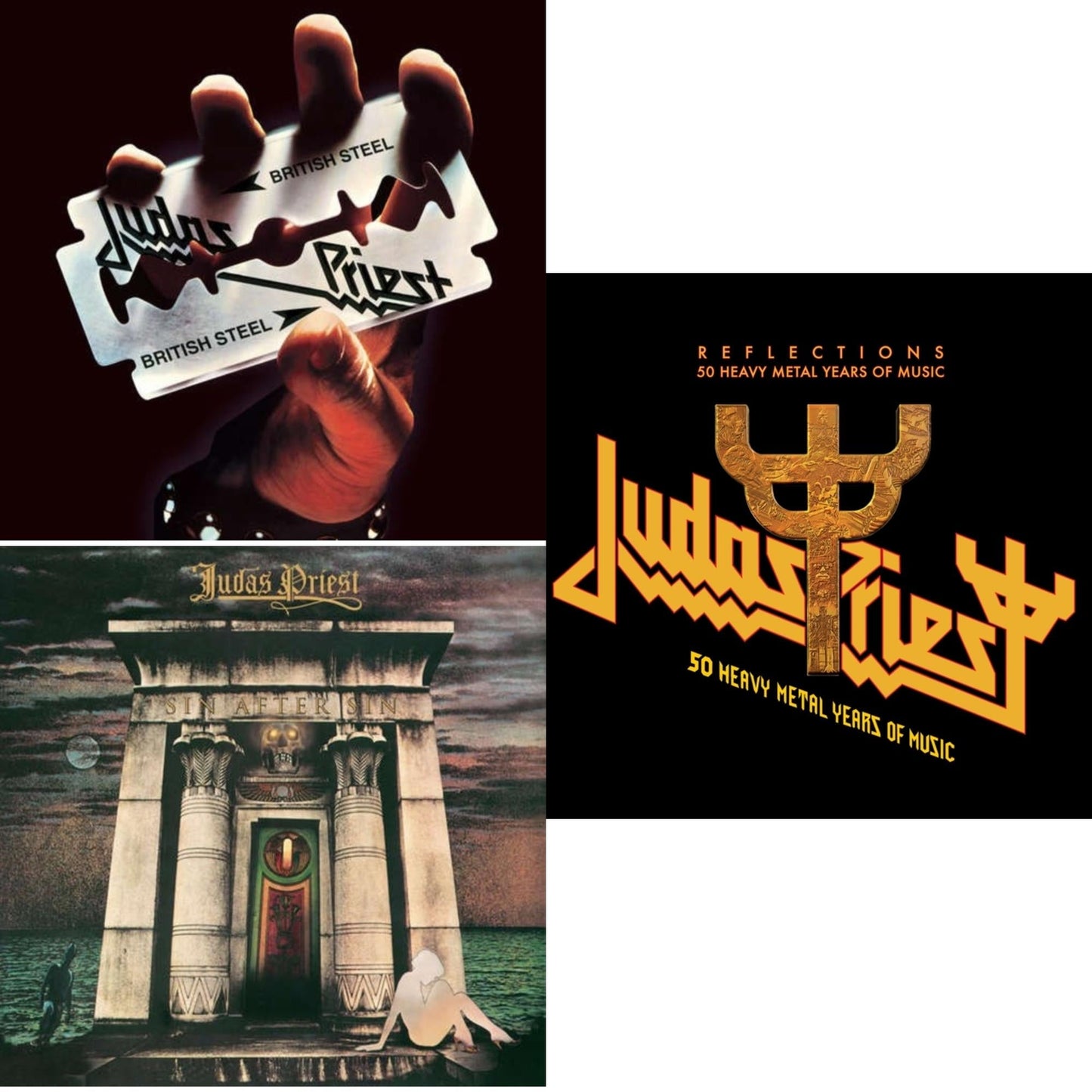 Judas Priest - Reflections - 50 Heavy Metal Years Of Music (2LP/180G/Red Vinyl) & Sin After Sin (180G/Dl Card) & British Steel (180G)(Dl Code)
