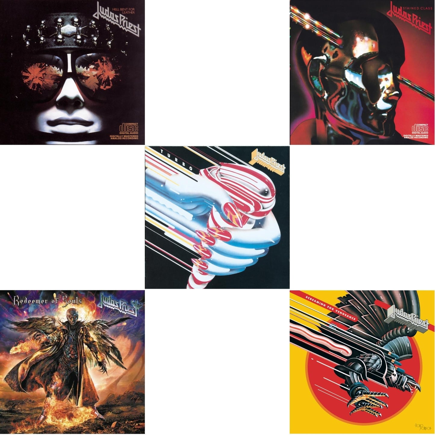Judas Priest - Stained Class & Turbo & Hell Bent For Leather & Screaming For Vengeance & Redeemer Of Souls - CD Bundle