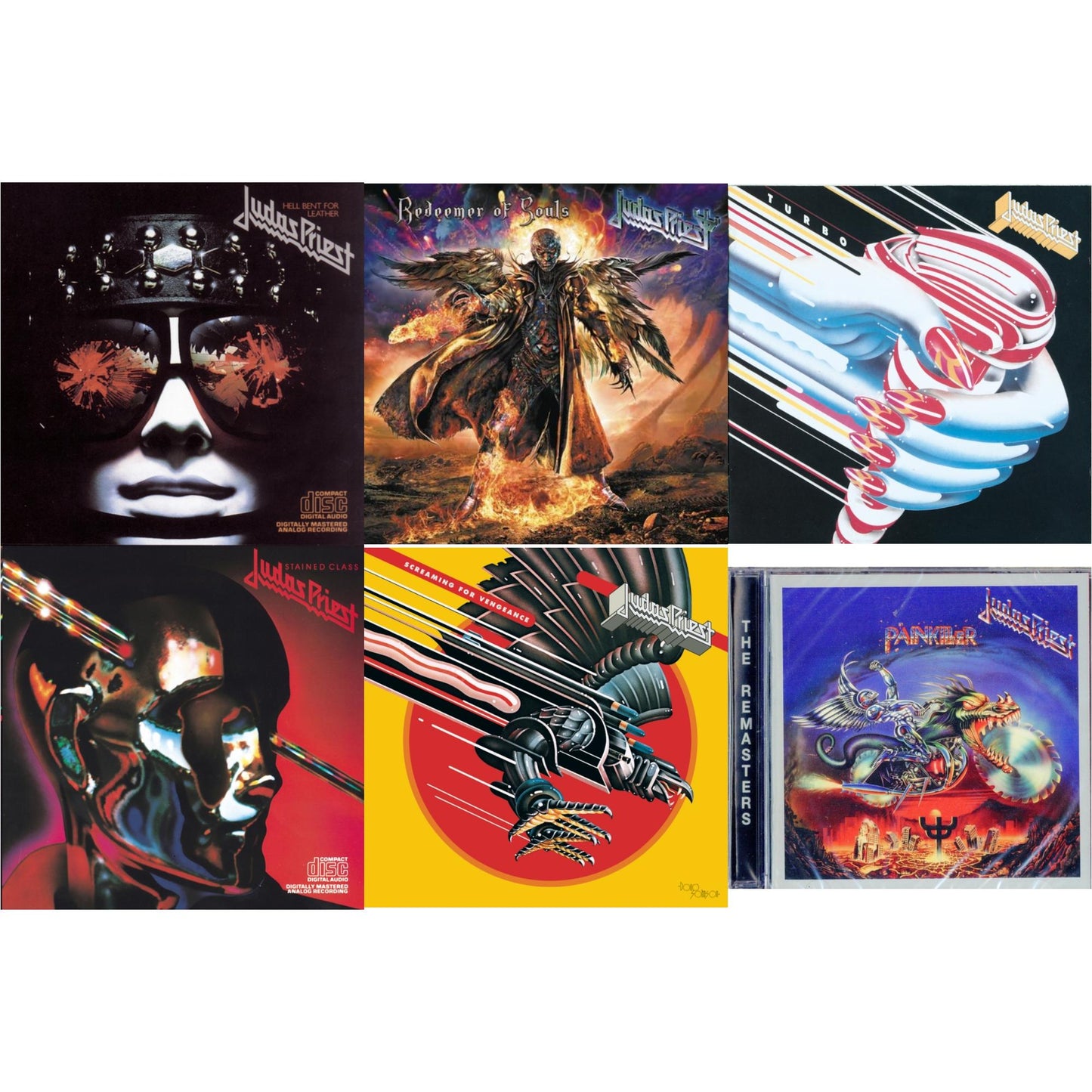 Judas Priest - Painkiller & Stained Class & Turbo & Hell Bent For Leather & Screaming For Vengeance & Redeemer Of Souls - CD Bundle