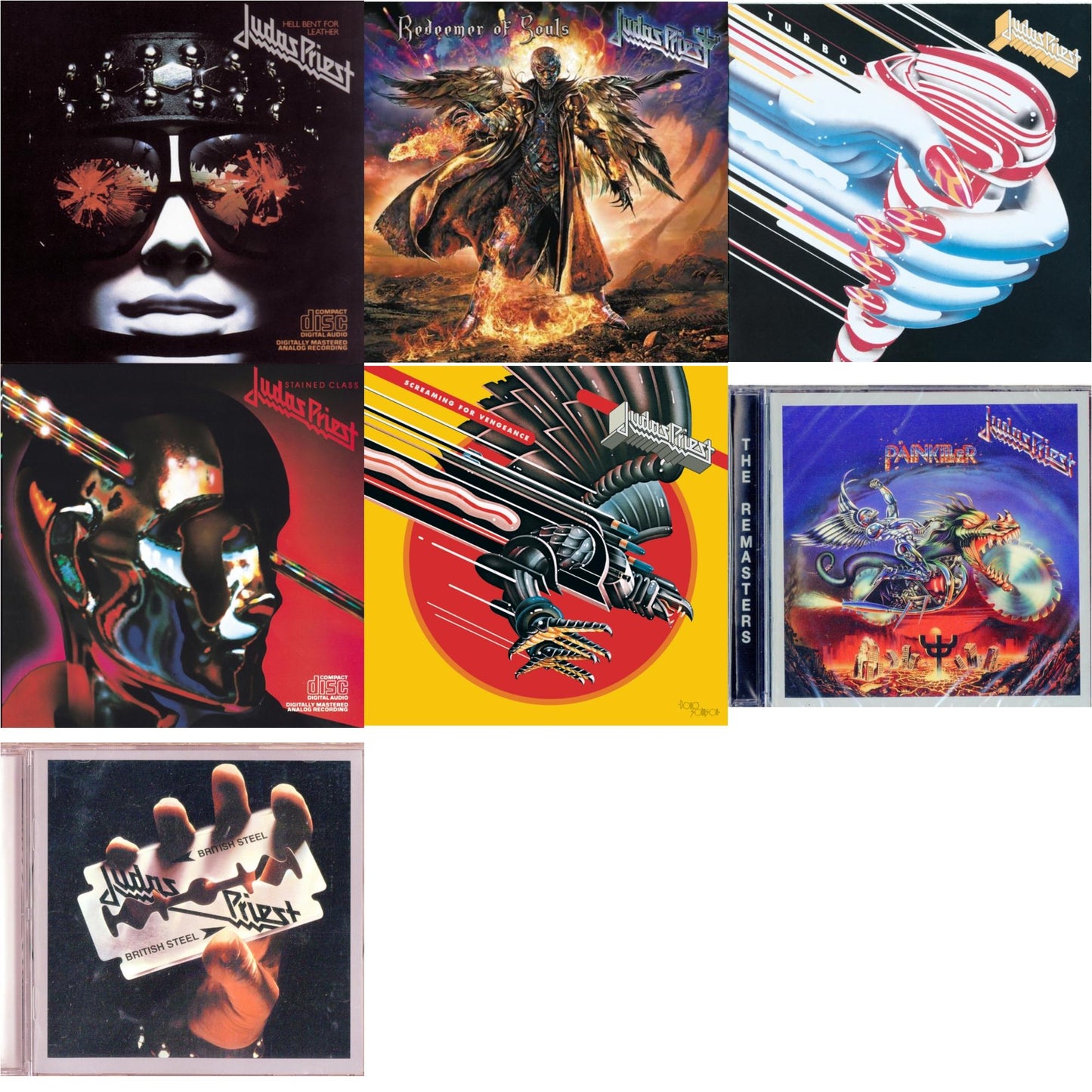 Judas Priest - British Steel & Painkiller & Stained Class & Turbo & Hell Bent For Leather & Screaming For Vengeance & Redeemer Of Souls - CD Bundle