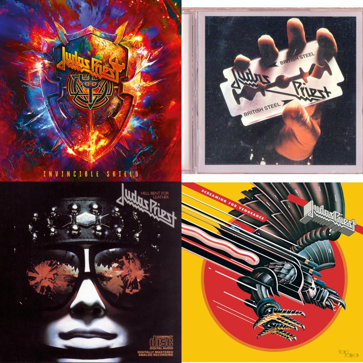 Judas Priest - Invincible Shield & British Steel & Hell Bent For Leather & Screaming For Vengeance - CD Bundle