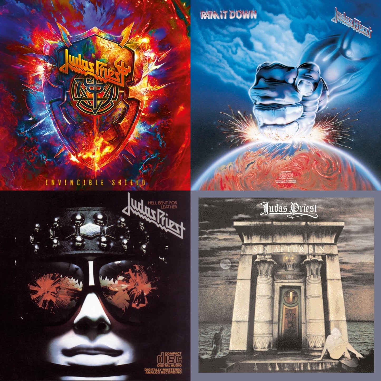Judas Priest - Invincible Shield & Ram It Down & Hell Bent For Leather & Sin After Sin - CD Bundle