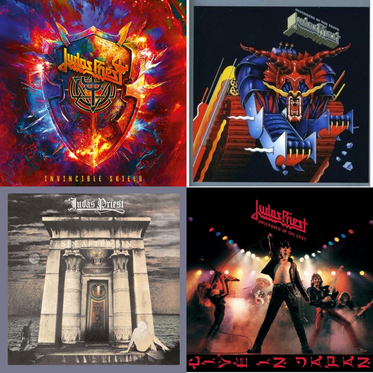 Judas Priest - Invincible Shield & Defenders Of The Faith & Sin After Sin & Unleashed In The East - CD Bundle