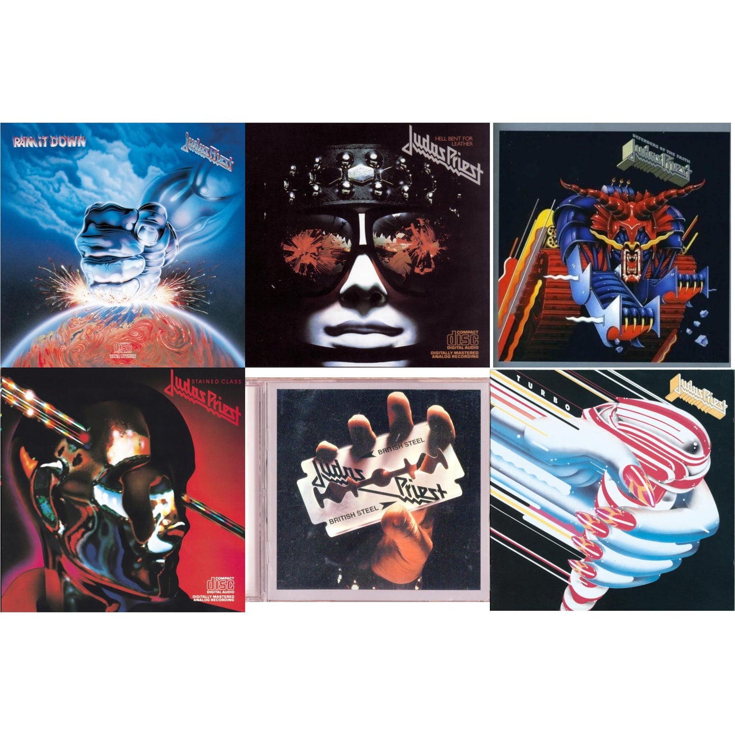 Judas Priest - Defenders Of The Faith & British Steel & Ram It Down & Stained Class & Turbo & Hell Bent For Leather - CD Bundle
