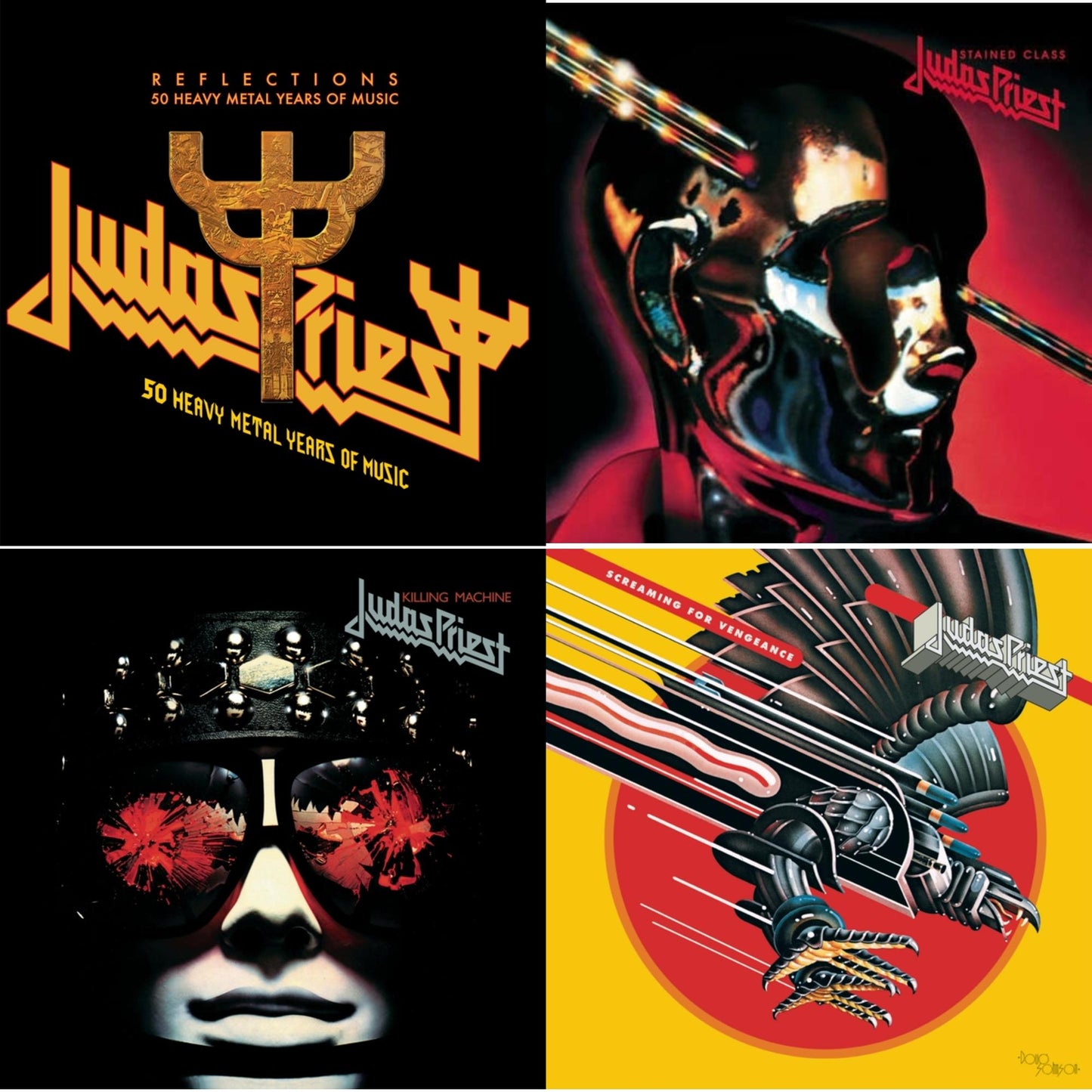Judas Priest - Reflections - 50 Heavy Metal Years Of Music (2LP/180G/Red Vinyl) & Stained Class (180G/Dl Card) & Killing Machine (180G/Dl Card) & Screaming For Vengeance (180G/Dl Card)