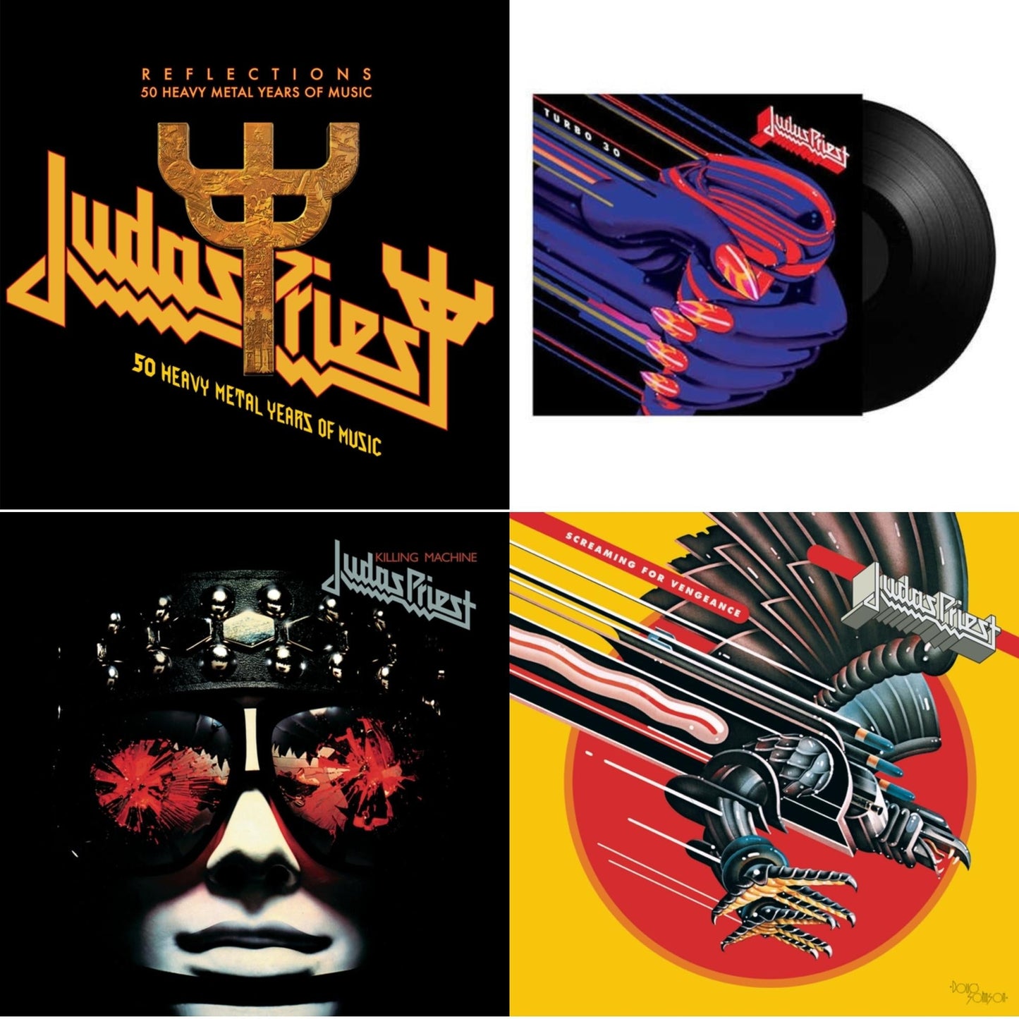 Judas Priest - Reflections - 50 Heavy Metal Years Of Music (2LP/180G/Red Vinyl) & Turbo 30 (150G) & Killing Machine (180G/Dl Card) & Screaming For Vengeance (180G/Dl Card)