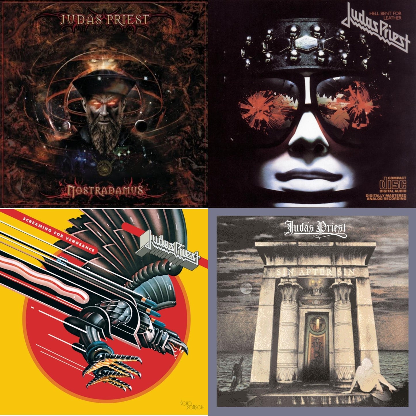 Judas Priest - Nostradamus & Hell Bent For Leather & Screaming For Vengeance & Sin After Sin - CD Bundle