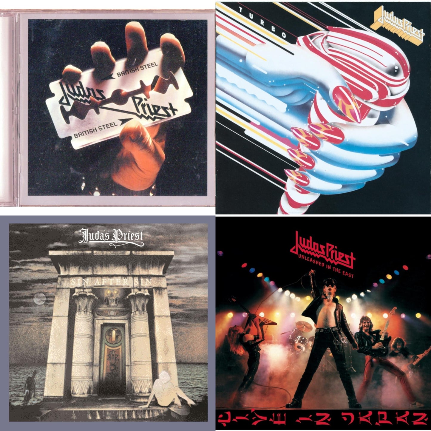 Judas Priest - British Steel & Turbo & Sin After Sin & Unleashed In The East - CD Bundle