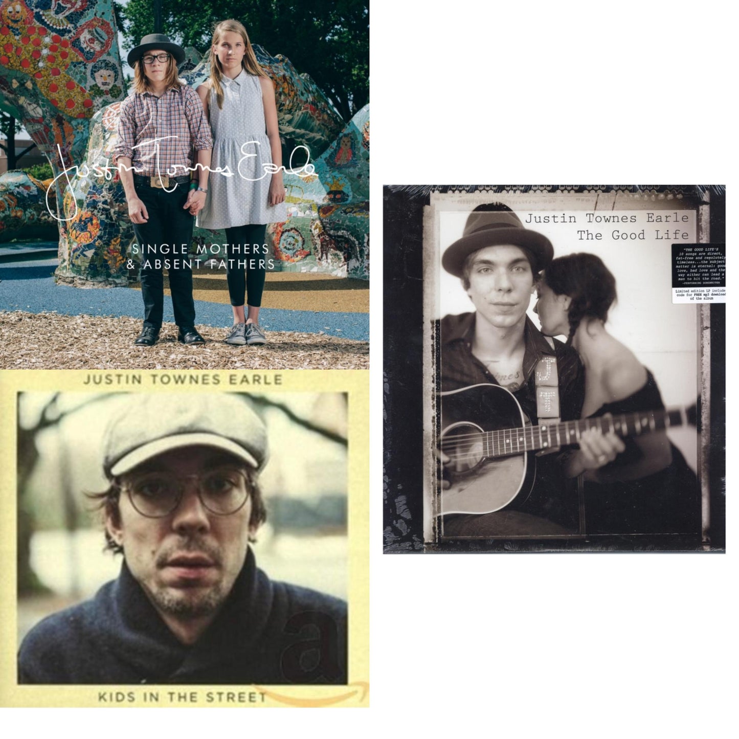 Justin Townes Earle - Single Mothers / Absent Fathers (Limited Edition/2LP) & Kids In The Street (Limited/Blue, Green & Tan LP Vinyl) & Good Life