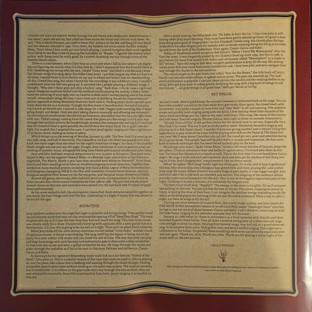 Jerry Garcia – GarciaLive Vol. 14: January 27th, 1986 - The Ritz (Red 2-LP Vinyl) Vinyl Record