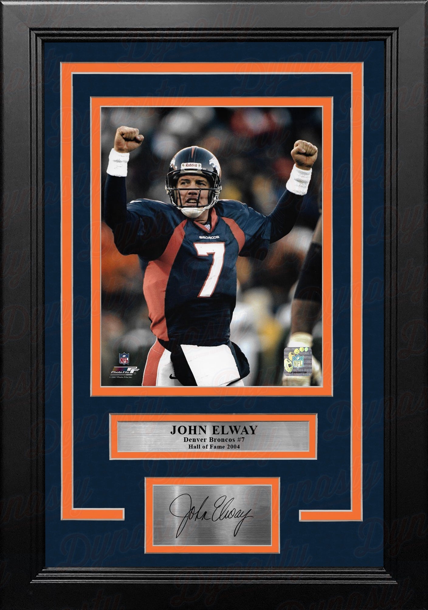 John Elway Celebration Denver Broncos 8" x 10" Framed Football Photo with Engraved Autograph