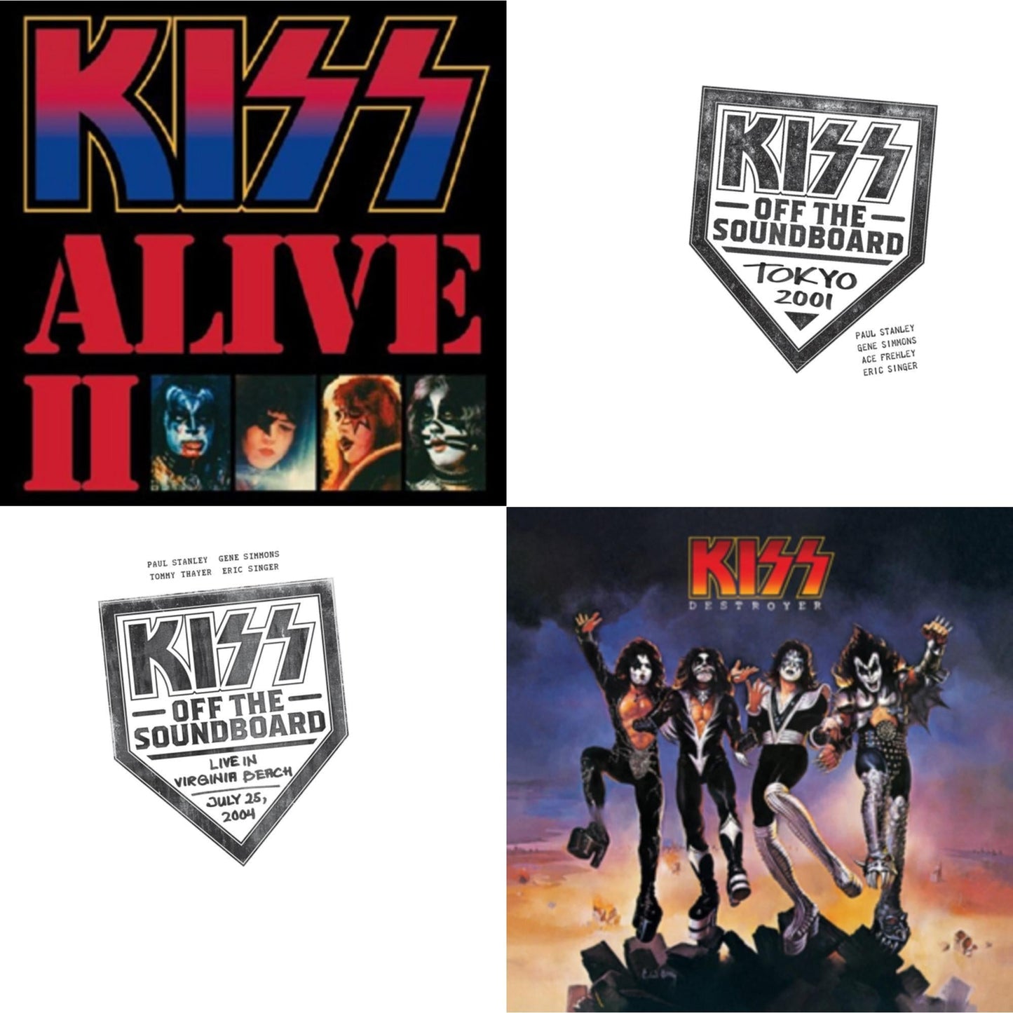 Kiss - Kiss Off The Soundboard: Tokyo 2001 (3LP) & Kiss Off The Soundboard: Live In Virginia Beach (3LP) & Destroyer & Alive Ii
