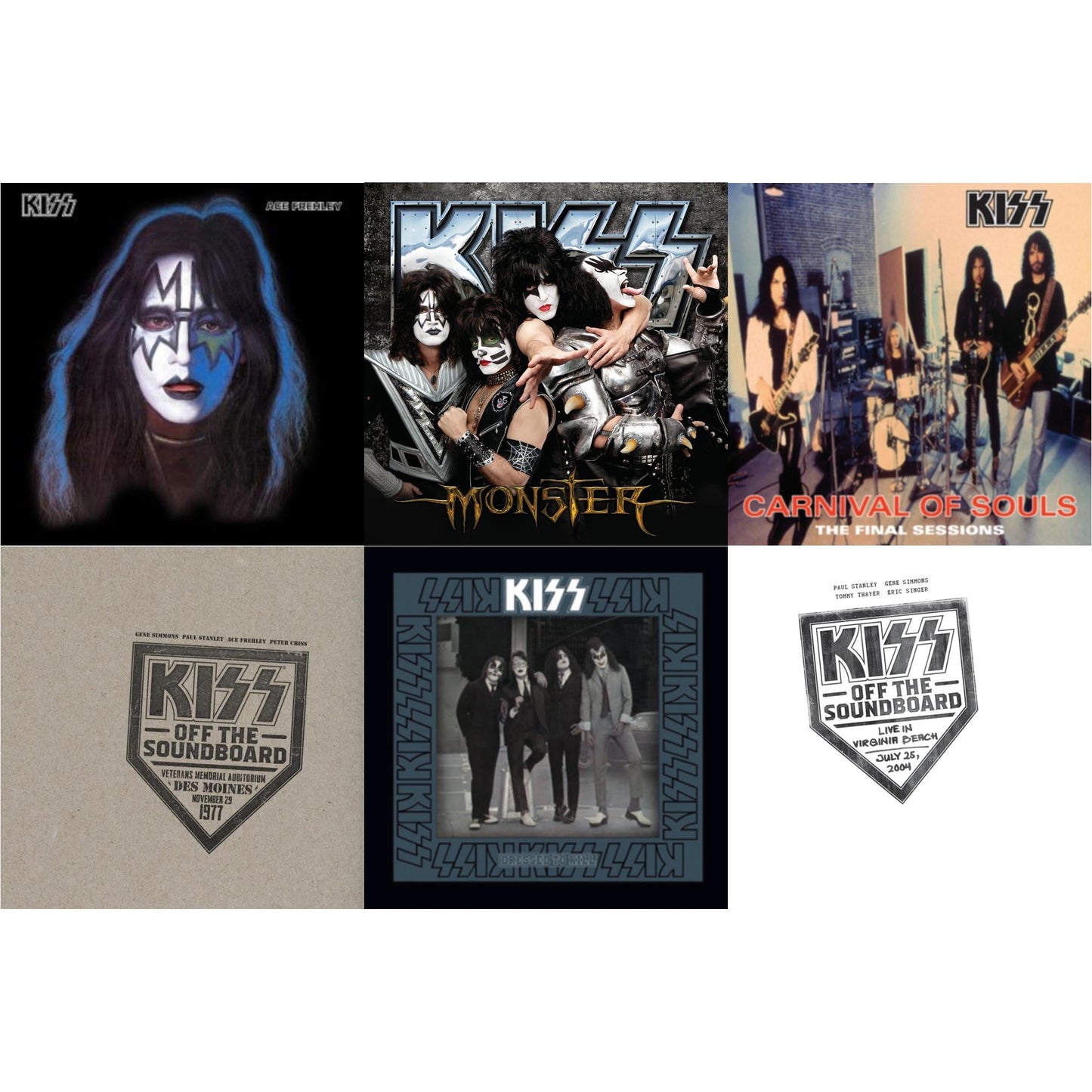 Kiss - Kiss Off The Soundboard: Live In Virginia Beach (3LP) & Kiss Off The Soundboard: Live In Des Moines (2LP) & Monster & Dressed To Kill & Carnival Of Souls & Ace Frehley