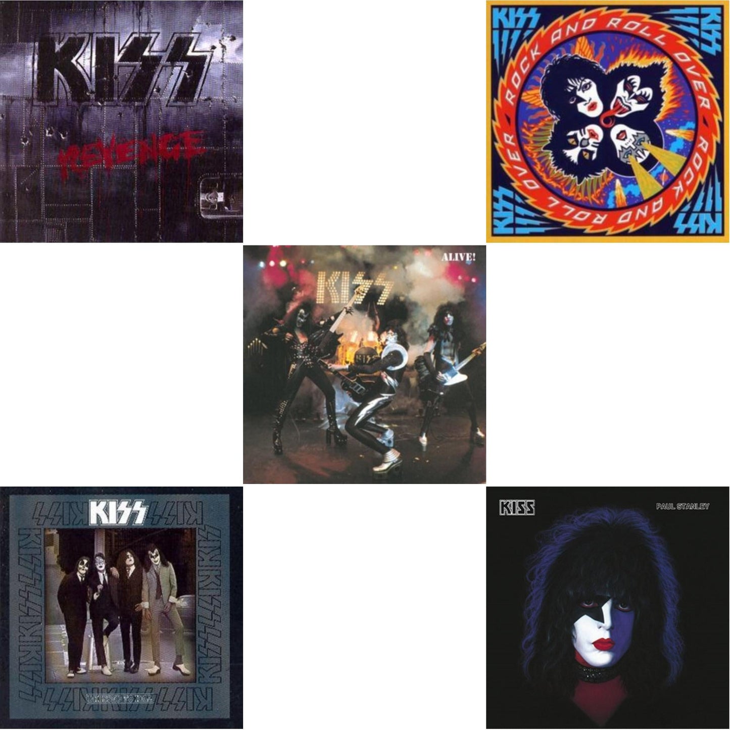 Kiss - Revenge & Dressed To Kill & Alive & Rock & Roll Over & Paul Stanley - CD Bundle