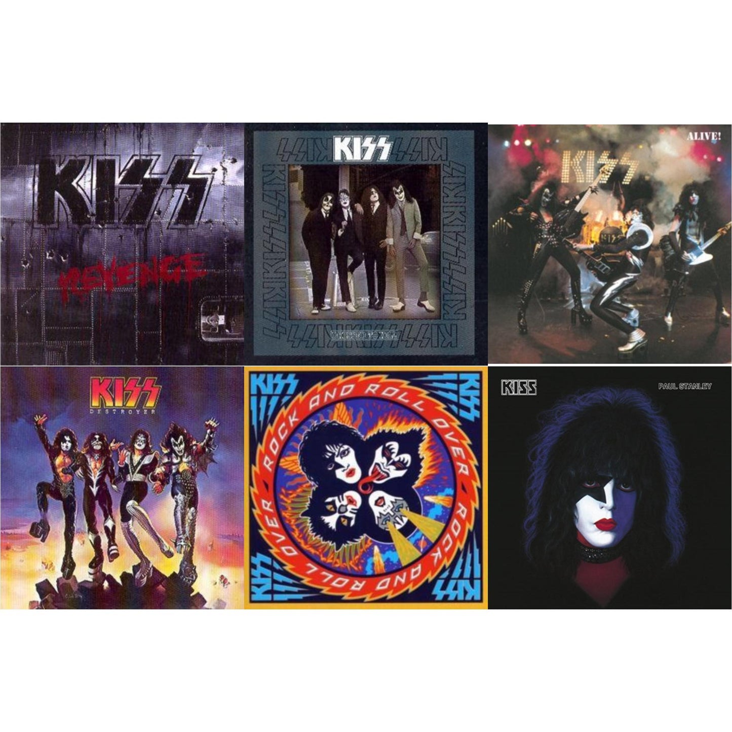 Kiss - Revenge & Dressed To Kill & Alive & Destroyer & Rock & Roll Over & Paul Stanley - CD Bundle
