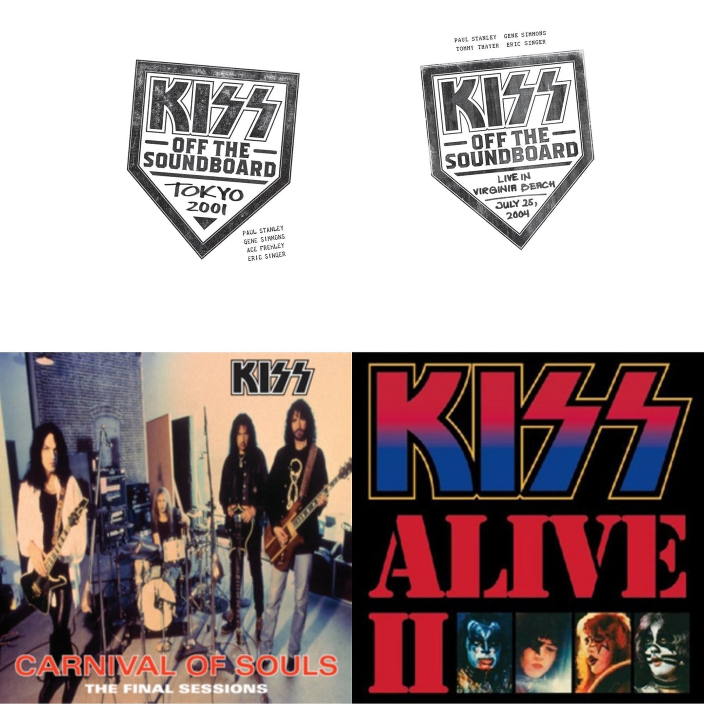 Kiss - Kiss Off The Soundboard: Tokyo 2001 (3LP) & Kiss Off The Soundboard: Live In Virginia Beach (3LP) & Carnival Of Souls & Alive Ii