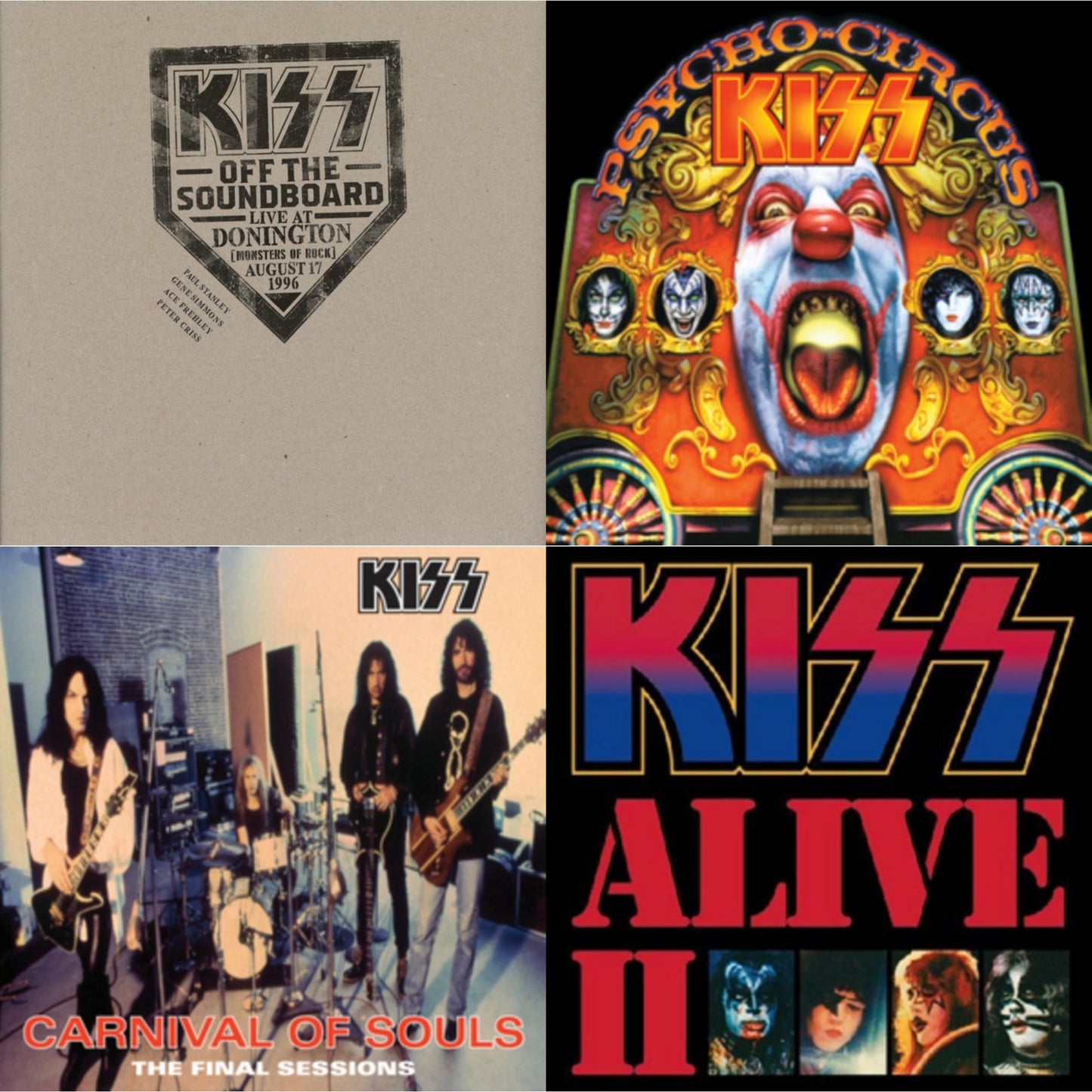 Kiss - Kiss Off The Soundboard: Donington 1996 (Live) (3LP) & Psycho Circus & Carnival Of Souls & Alive Ii