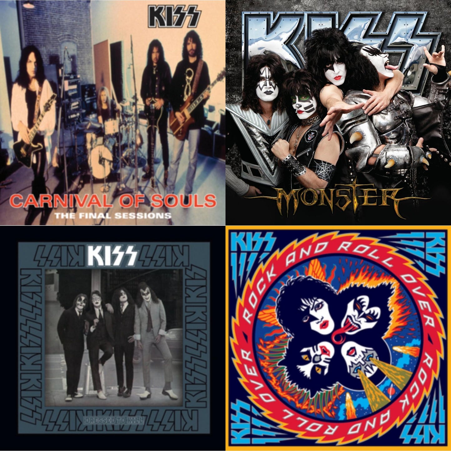 Kiss - Monster & Dressed To Kill & Carnival Of Souls & Rock & Roll Over - LP Vinyl Bundle