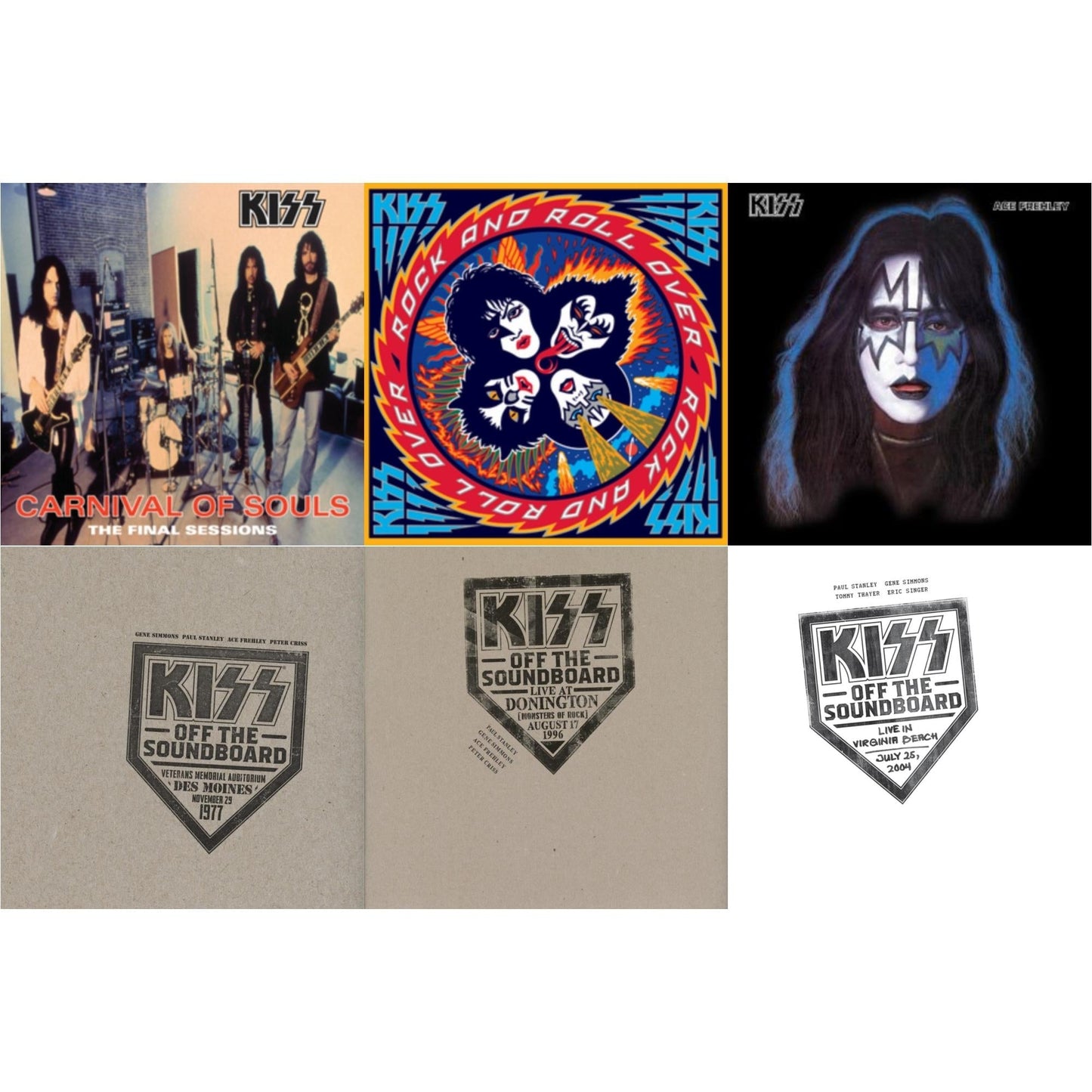 Kiss - Kiss Off The Soundboard: Live In Virginia Beach (3LP) & Kiss Off The Soundboard: Donington 1996 (Live) (3LP) & Kiss Off The Soundboard: Live In Des Moines (2LP) & Carnival Of Souls & Rock & Roll Over & Ace Frehley
