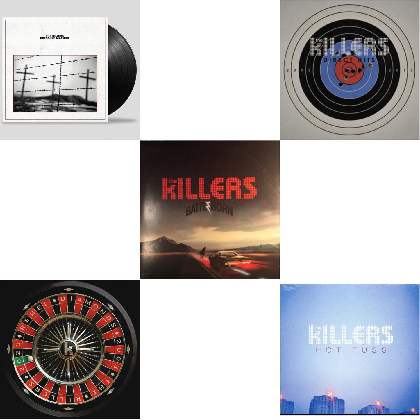 Killers - Pressure Machine & Rebel Diamonds (2LP) & Battle Born & Direct Hits (2LP) & Hot Fuss