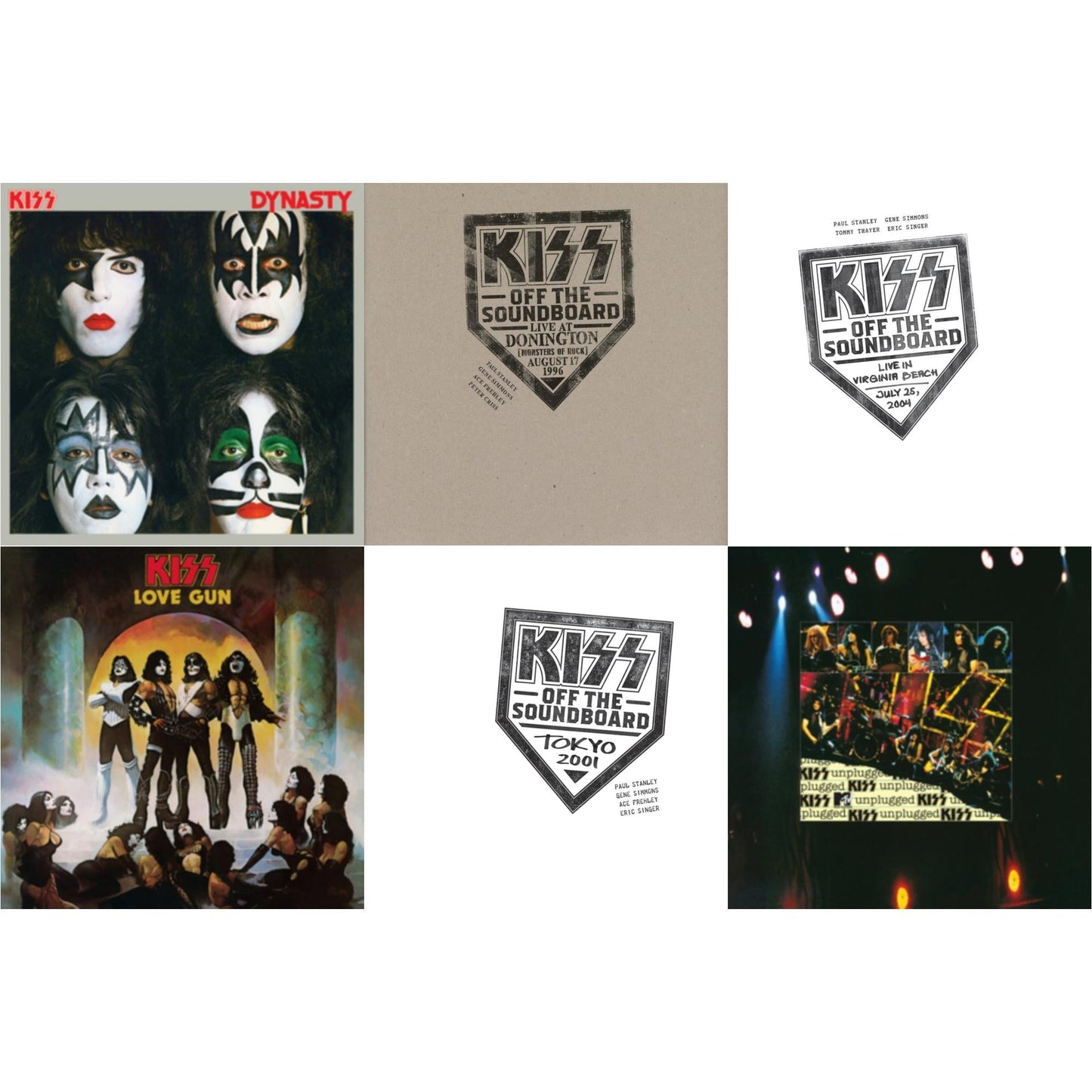 Kiss - Kiss Off The Soundboard: Tokyo 2001 (3LP) & Kiss Off The Soundboard: Live In Virginia Beach (3LP) & Kiss Off The Soundboard: Donington 1996 (Live) (3LP) & Dynasty & Love Gun & Mtv Unplugged