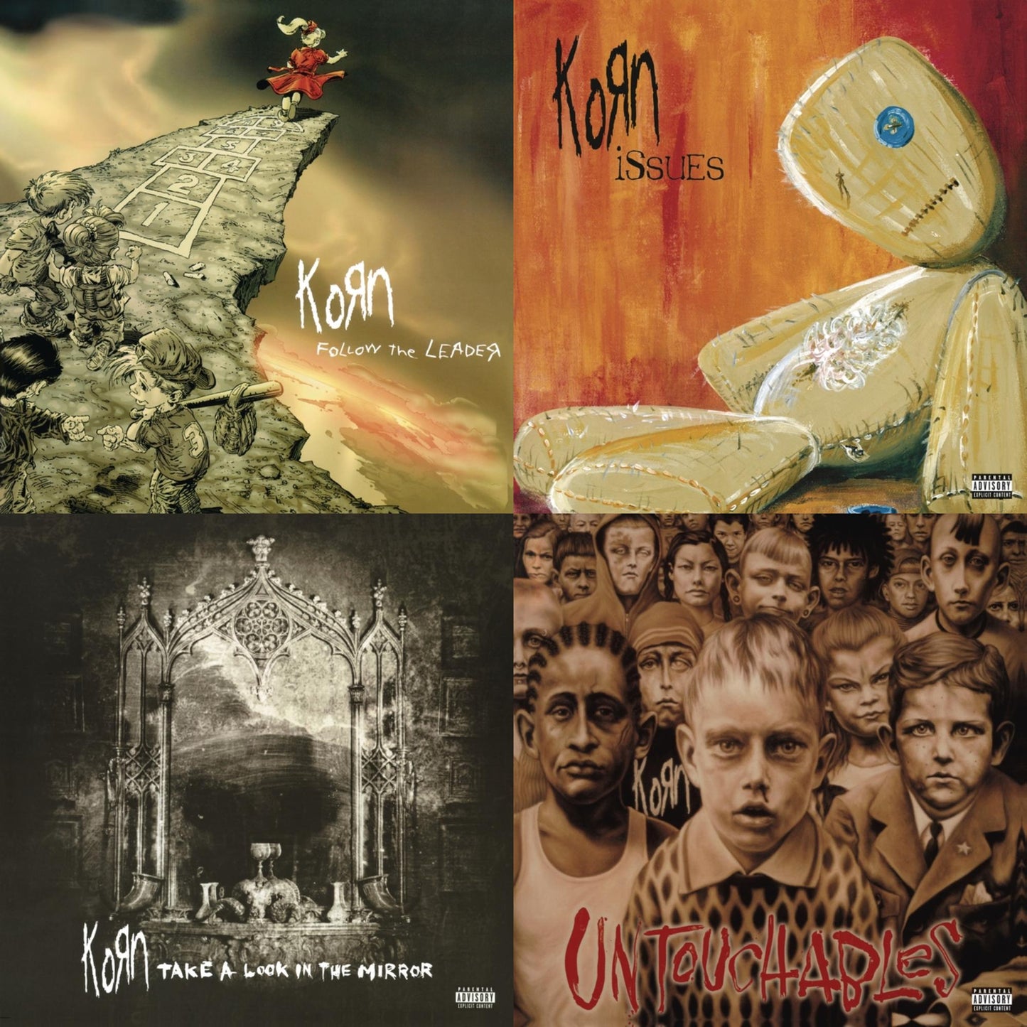 Korn - Follow The Leader (Pa) (2 LP/140G) & Issues (X) (2LP/140G) & Take A Look In The Mirror (2 LP) (140G) & Untouchables (X) (2LP/140G)