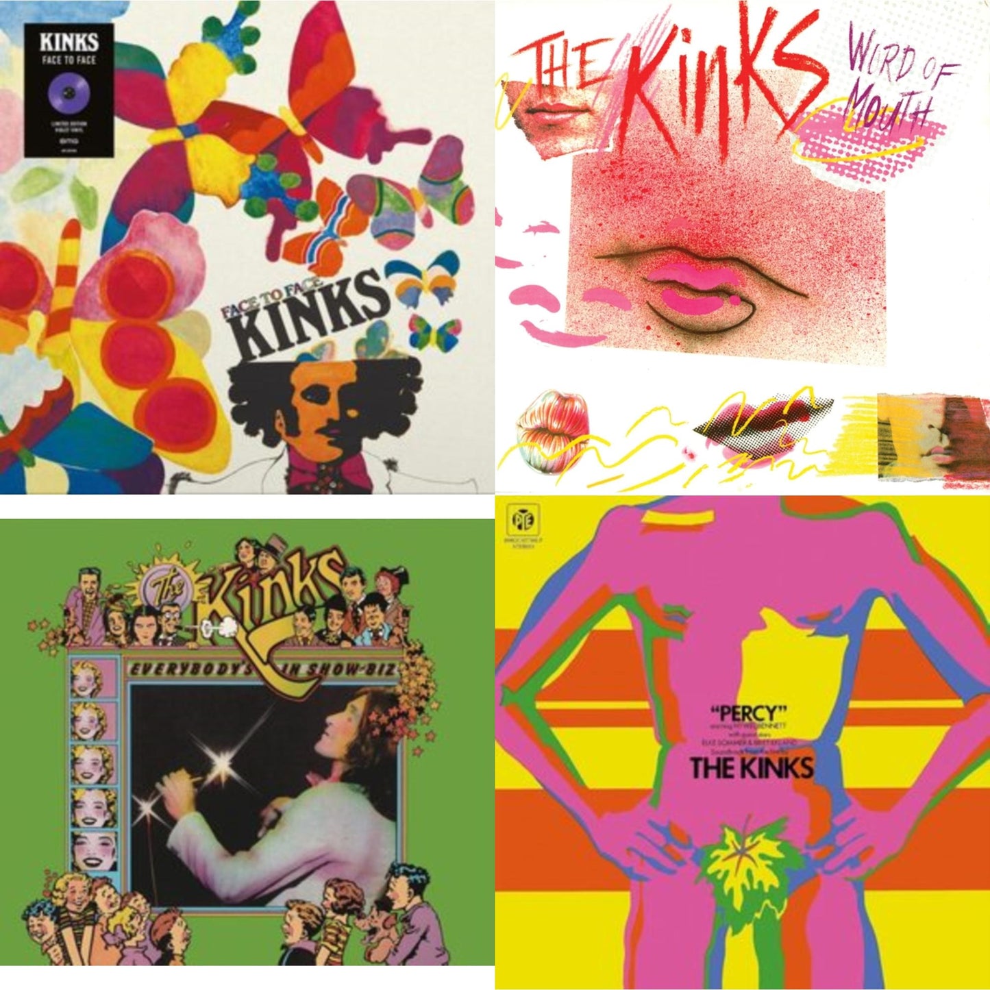 Kinks - Face To Face & Word Of Mouth (180G/Red LP Vinyl/Limited Edition/Gatefold Cover & Poster) & Everybody's In Show-Biz (2022 Standalone/2LP) & Percy