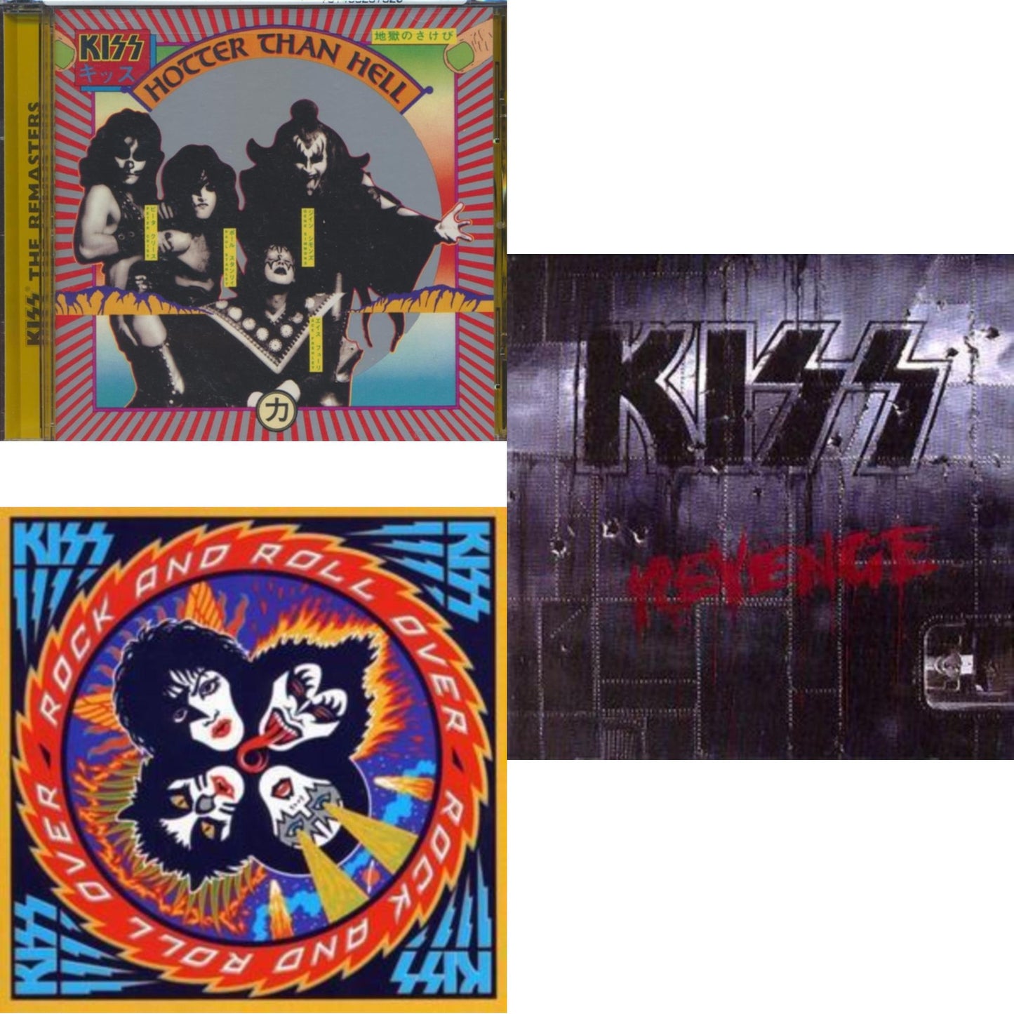 Kiss - Revenge & Hotter Than Hell & Rock & Roll Over - CD Bundle