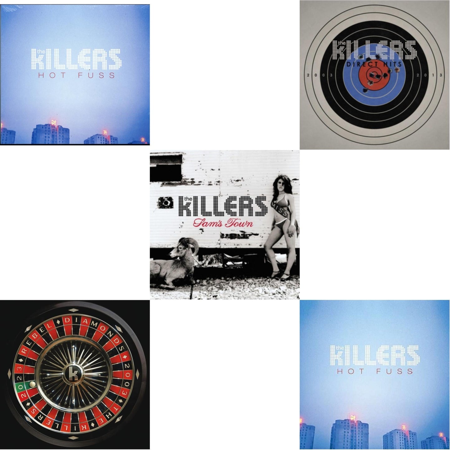 Killers - Hot Fuss & Rebel Diamonds (2LP) & Sam's Town & Direct Hits (2LP) & Hot Fuss