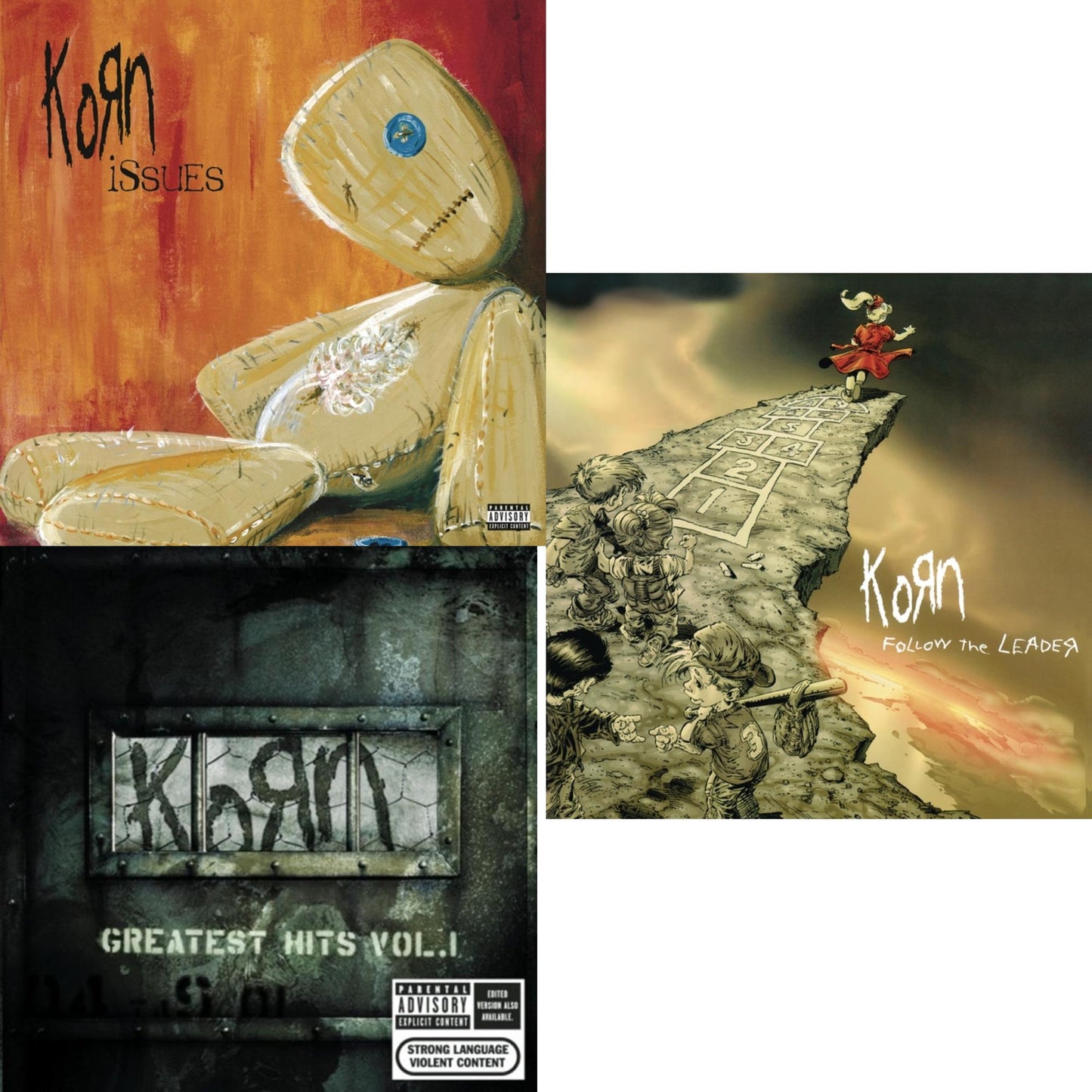 Korn - Greatest Hits Vol.1 & Issues (Explicit) & Follow The Leader - CD Bundle