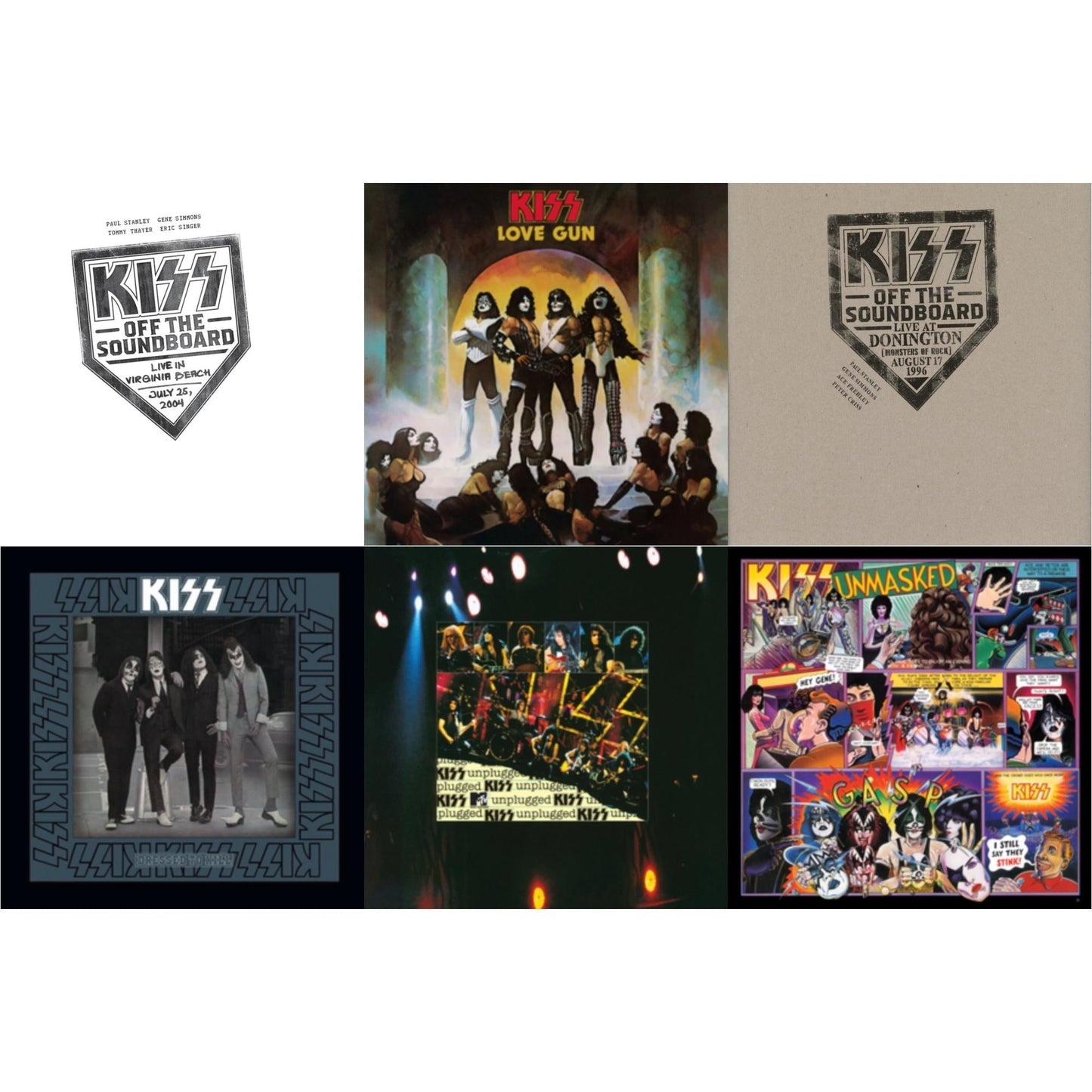 Kiss - Kiss Off The Soundboard: Live In Virginia Beach (3LP) & Kiss Off The Soundboard: Donington 1996 (Live) (3LP) & Unmasked & Dressed To Kill & Love Gun & Mtv Unplugged